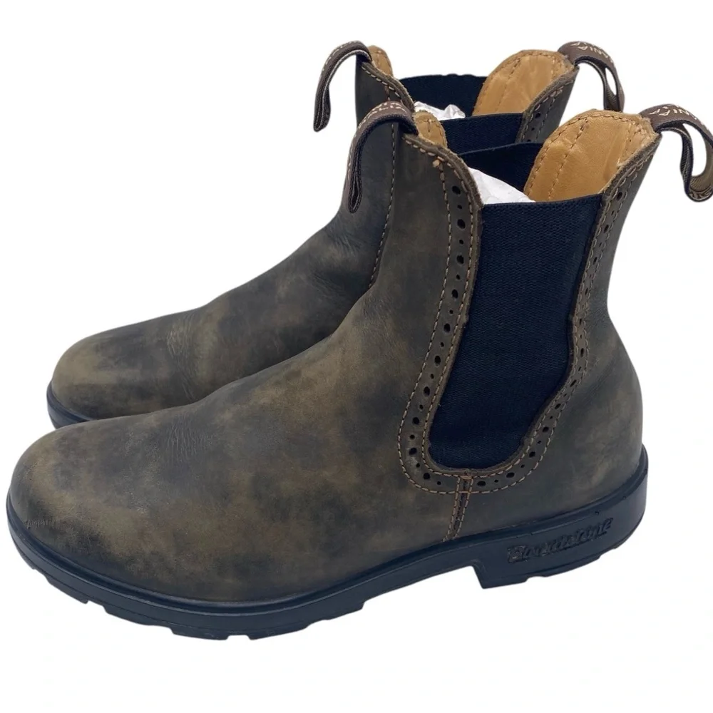 Blundstone Womens Boots Originals Chelsea Sz 7 Brown Rustic Leather Casual Ankle